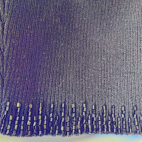 Mssioni knit top with bugle beads at neckline and wrists - Picture 4 of 4